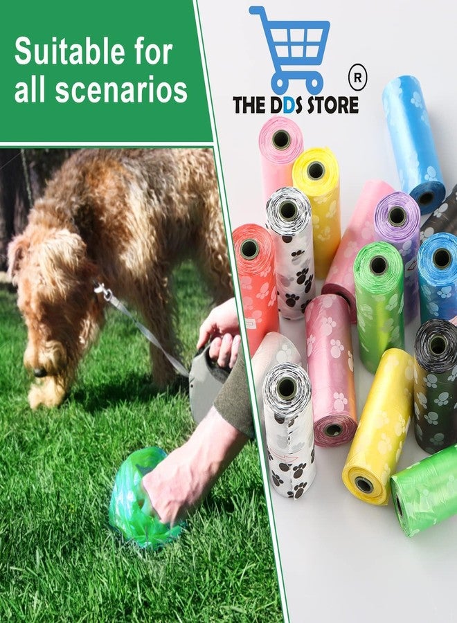 THE DDS STORE Pet Waste Bag, Random Color Printrd Pet Poop Bag Disposal Waste Bags Scoop Doggy Poop Bag (15 Rolls (225 Bag)) - Image 3